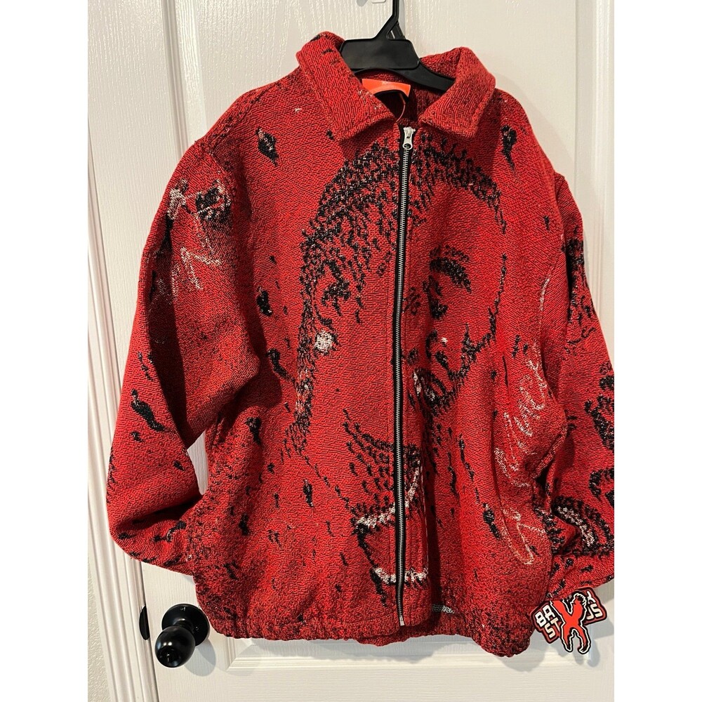 Young Thug Tapestry Zip Jacket Red Black Spider Worldwide Men’s Size XXL NWT